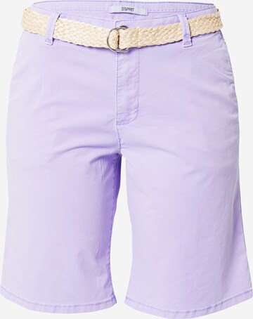 Regular Pantalon chino ESPRIT en violet : devant