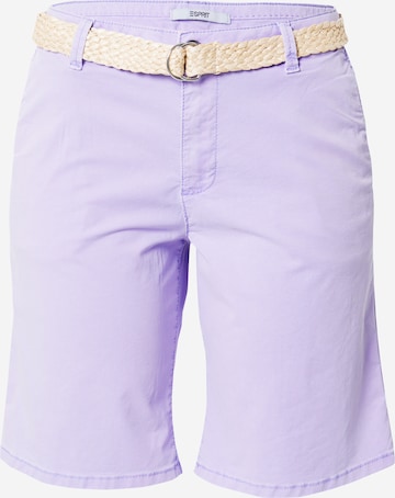 ESPRIT Regular Chino trousers in Purple: front