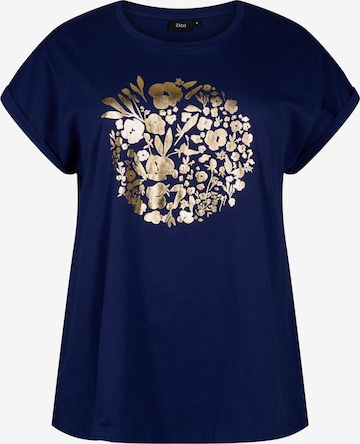 T-shirt 'VELIN' Zizzi en bleu : devant