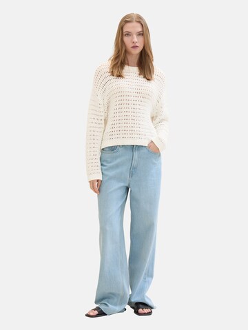 TOM TAILOR DENIM Sweater in White