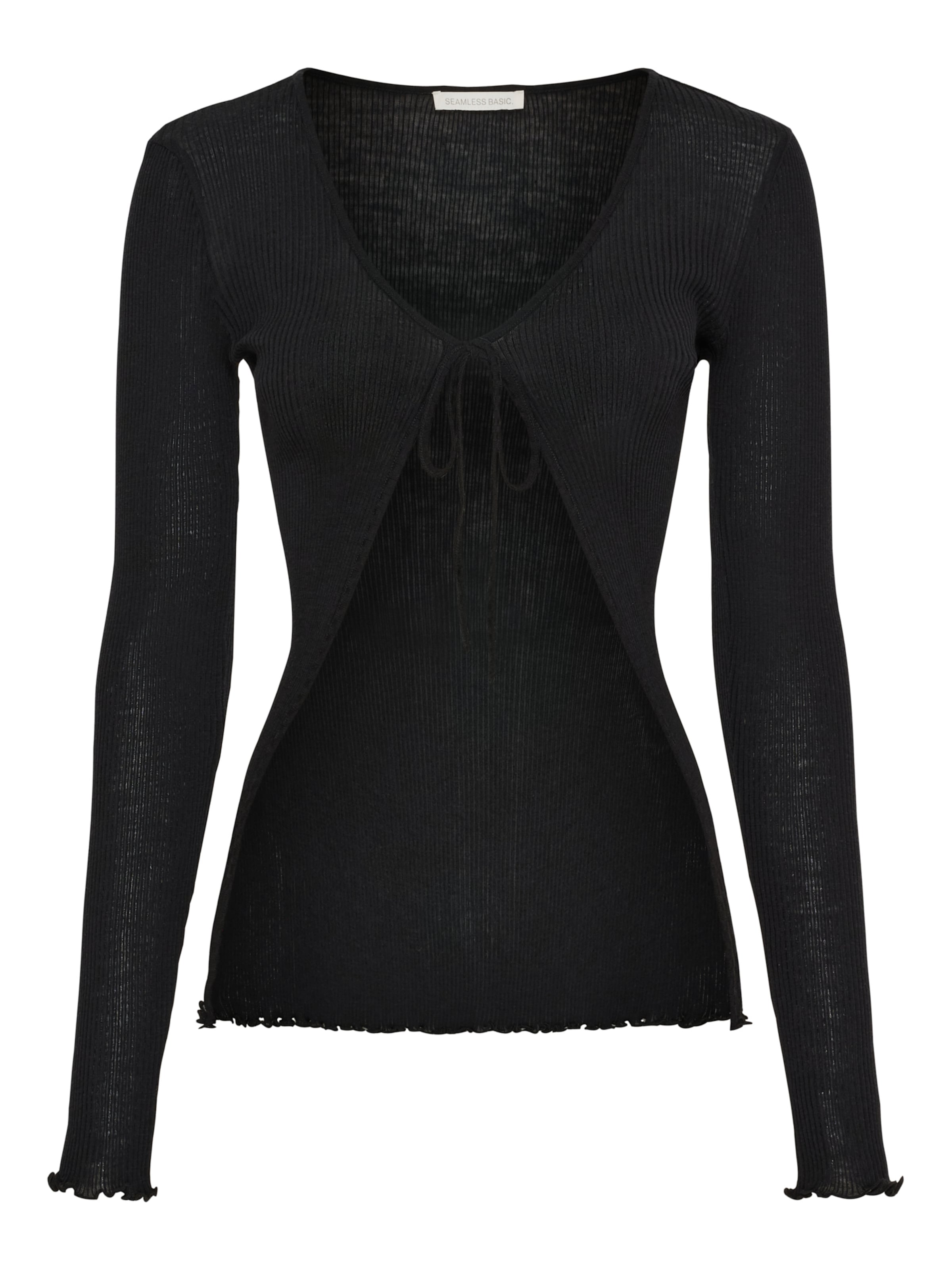 Seamless Basic Cardigan i sort: forside