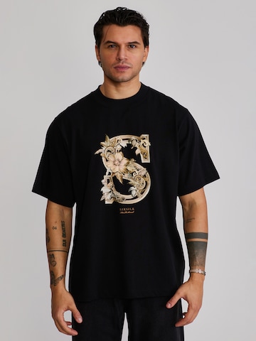 T-Shirt SikSilk en noir : devant