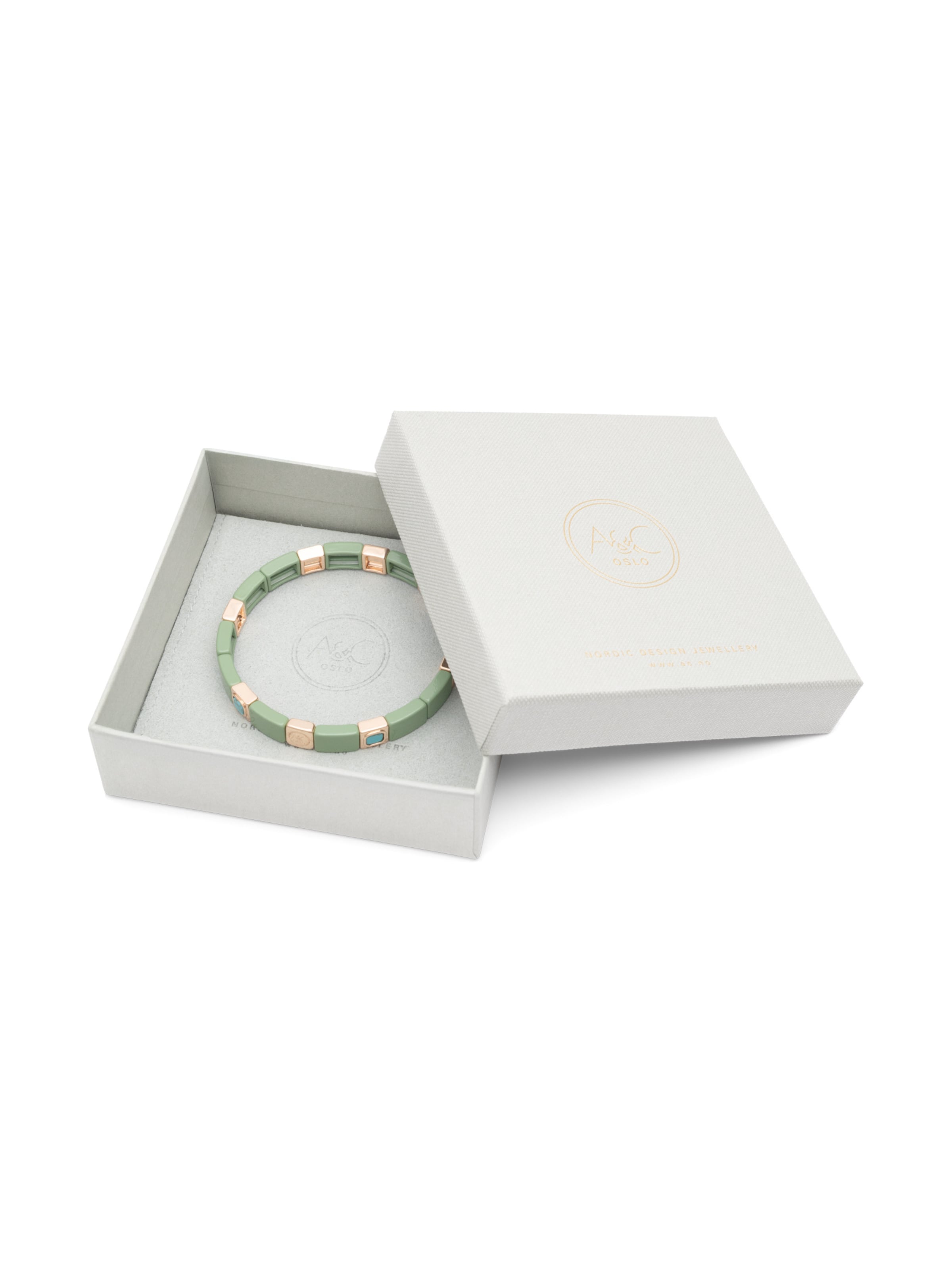 Bracelet 'Enamel Tiles Stone Line' A&C Oslo – Nordic Design Jewellery en mélange de couleurs