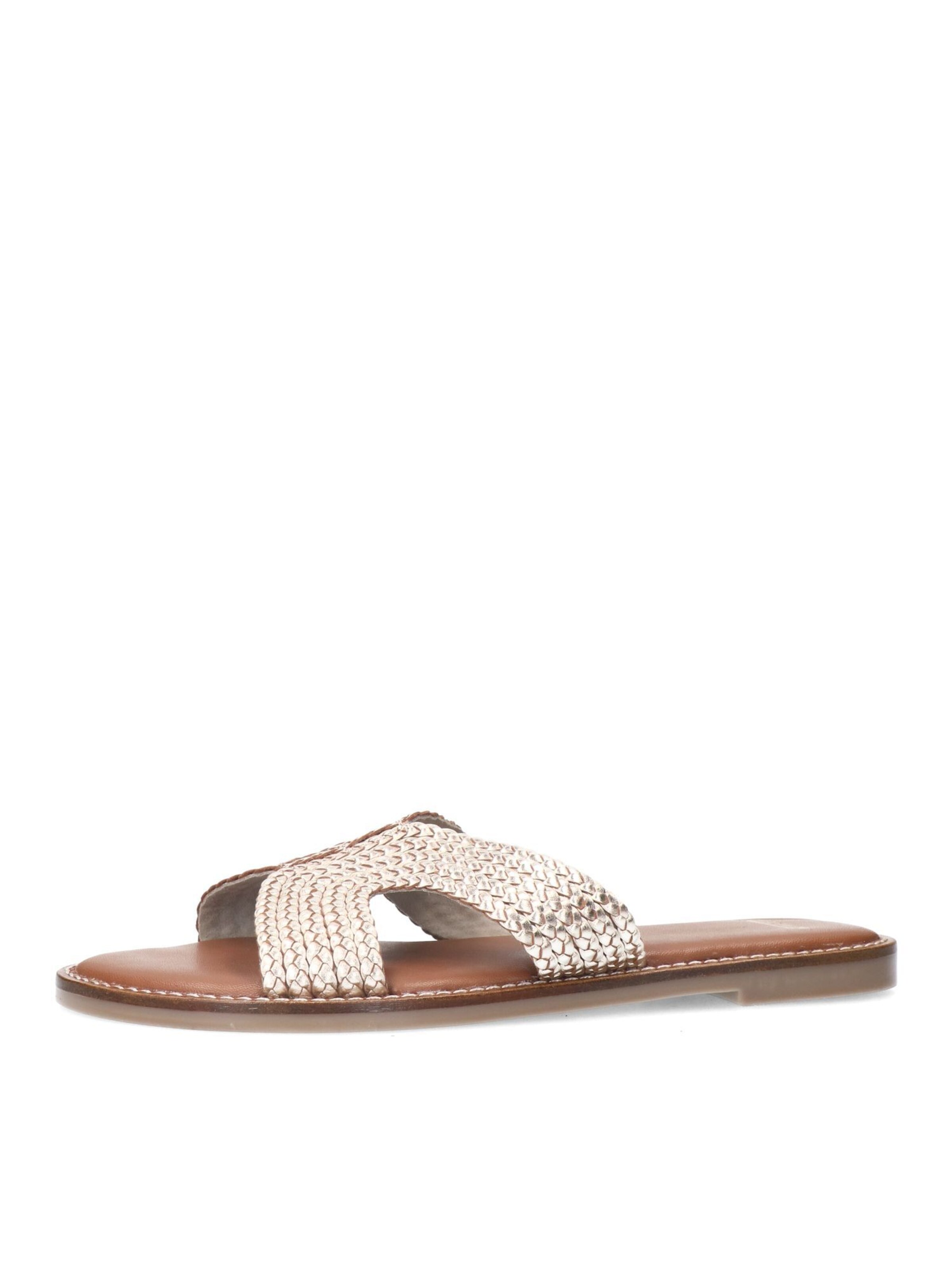 MANFIELD Mules in Gold: front