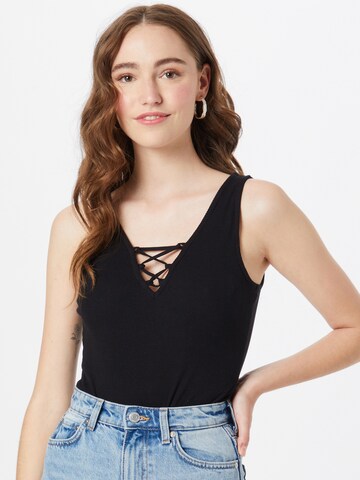 River Island Shirt body in Zwart: voorkant