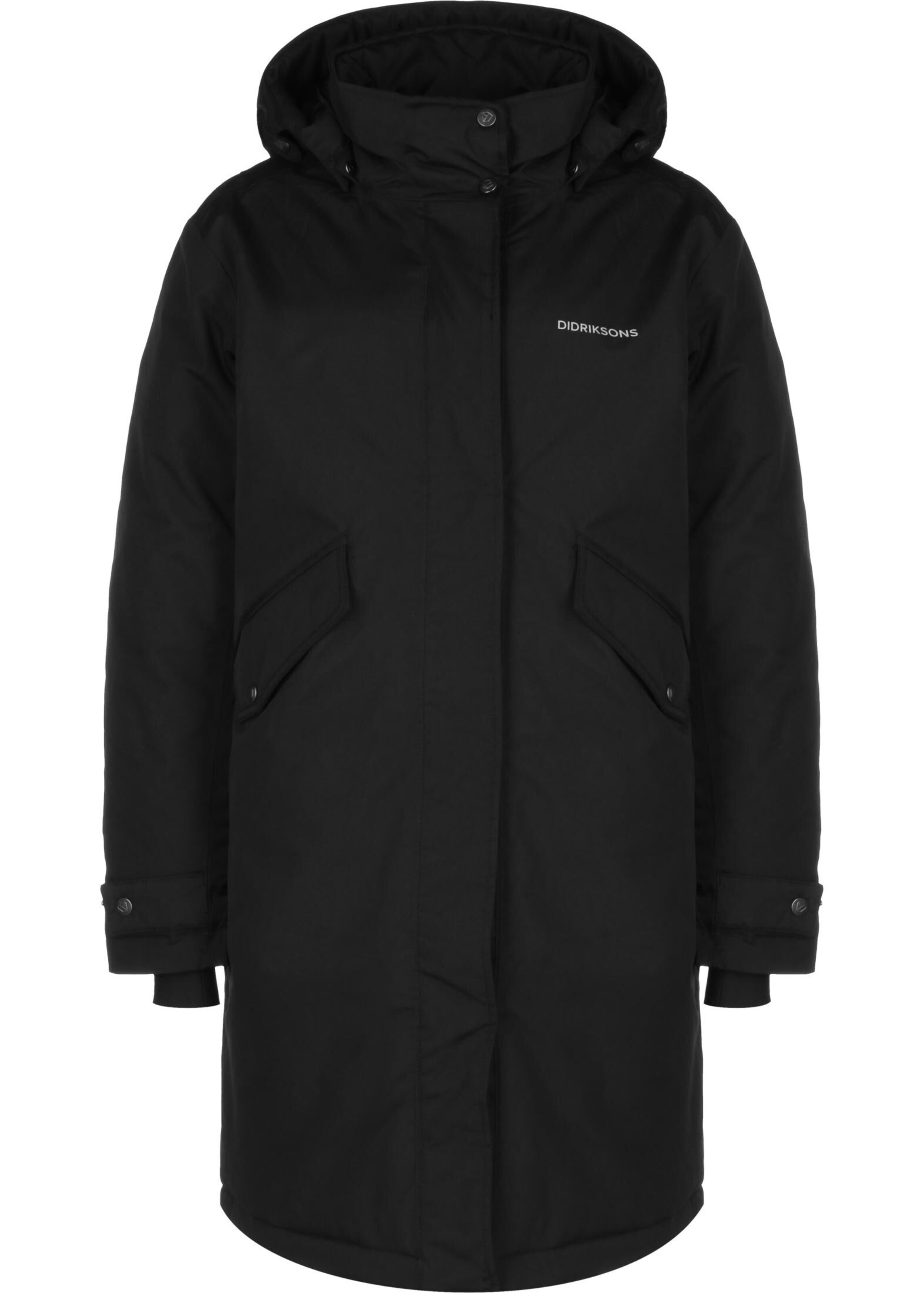 Cappotto funzionale 'Josefine' di Didriksons in nero: frontale