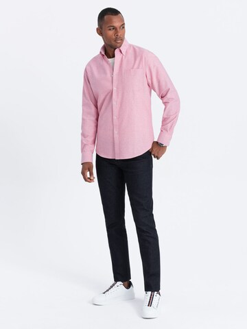 Ombre Slim fit Overhemd 'OM-SHOS-0108' in Roze