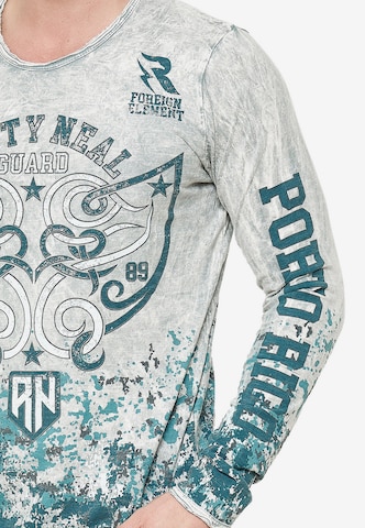 Rusty Neal Cooles Langarmshirt mit großem Print in Grau