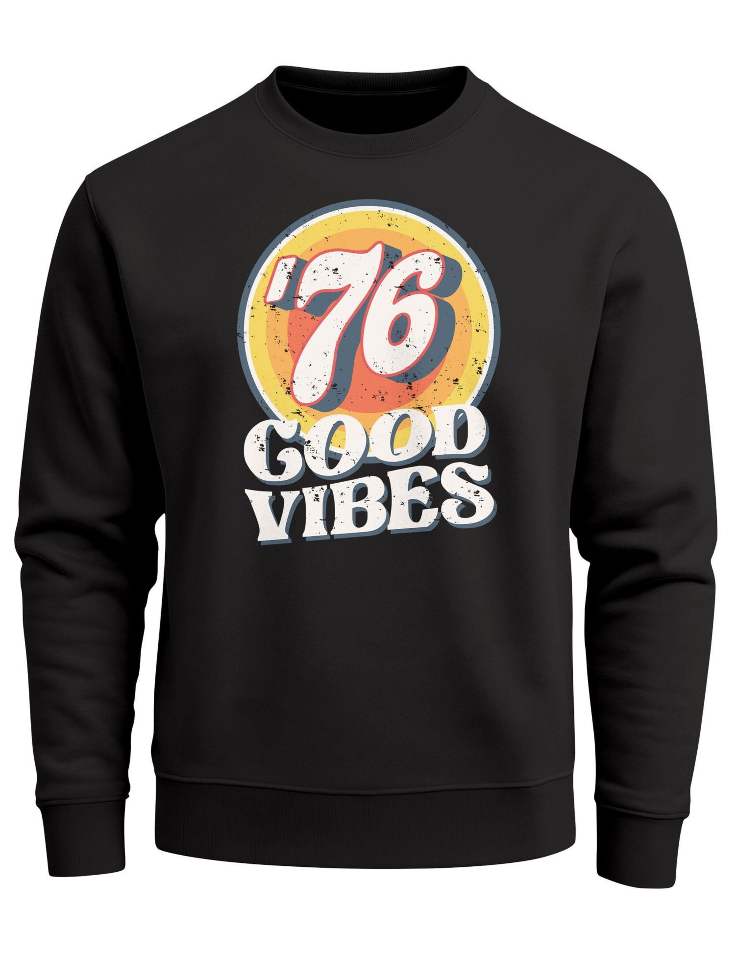 Neverless Sweatshirt 'Good Vibes '76' in Black: front