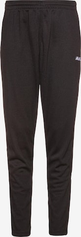 JAKO Tapered Workout Pants in Black: front