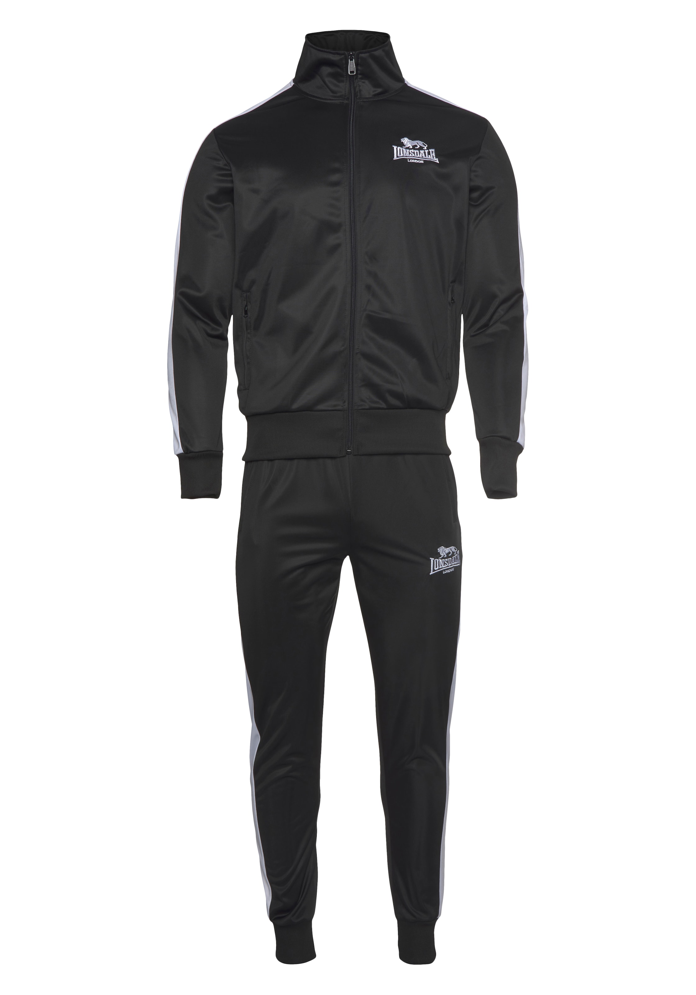 Costum de trening de la LONSDALE pe negru: față