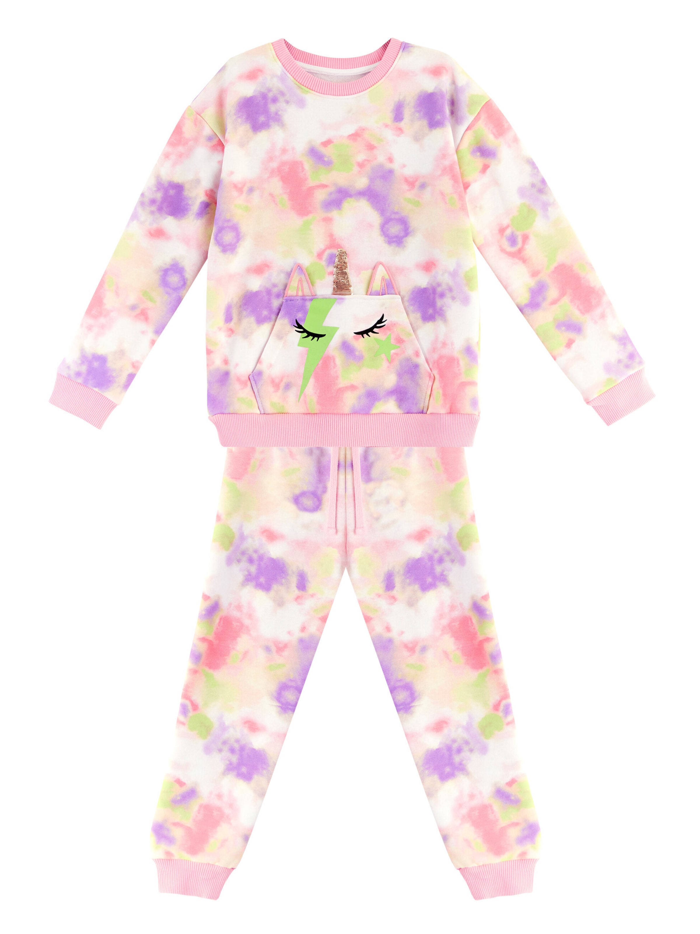 Survêtement 'Unicorn' Denokids en mélange de couleurs : devant