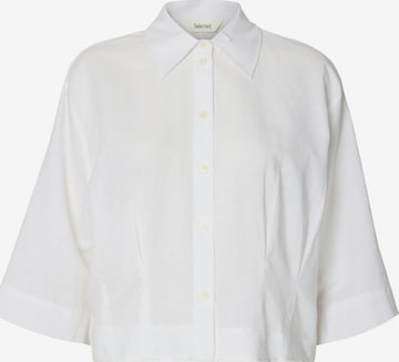 Chemisier 'SLFCleo' SELECTED en blanc : devant