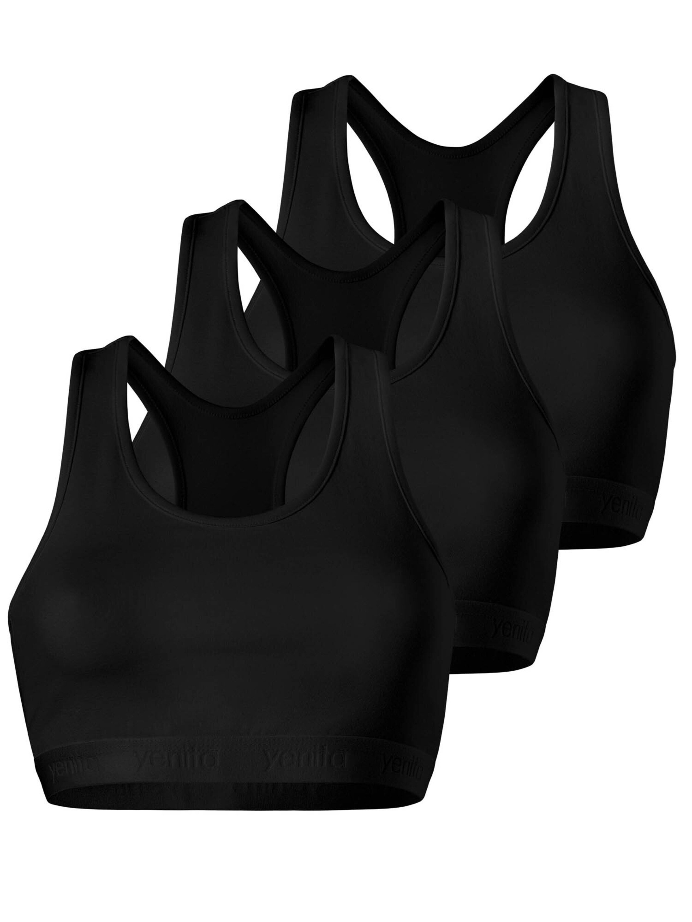 Reggiseno ' Sports-Collection mit breiten Trägern ' di Yenita in nero: frontale
