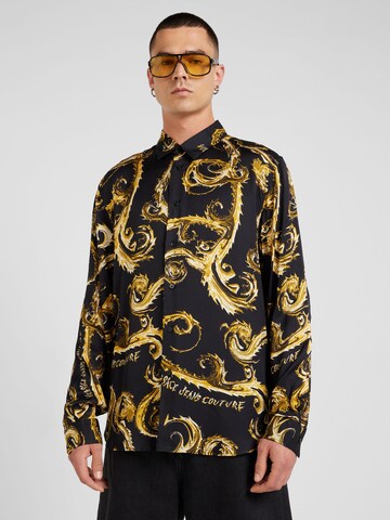 Versace Jeans Couture Классический крой Рубашка в Черный: спереди