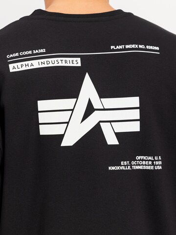 ALPHA INDUSTRIES Sweatshirt 'Label' in Black