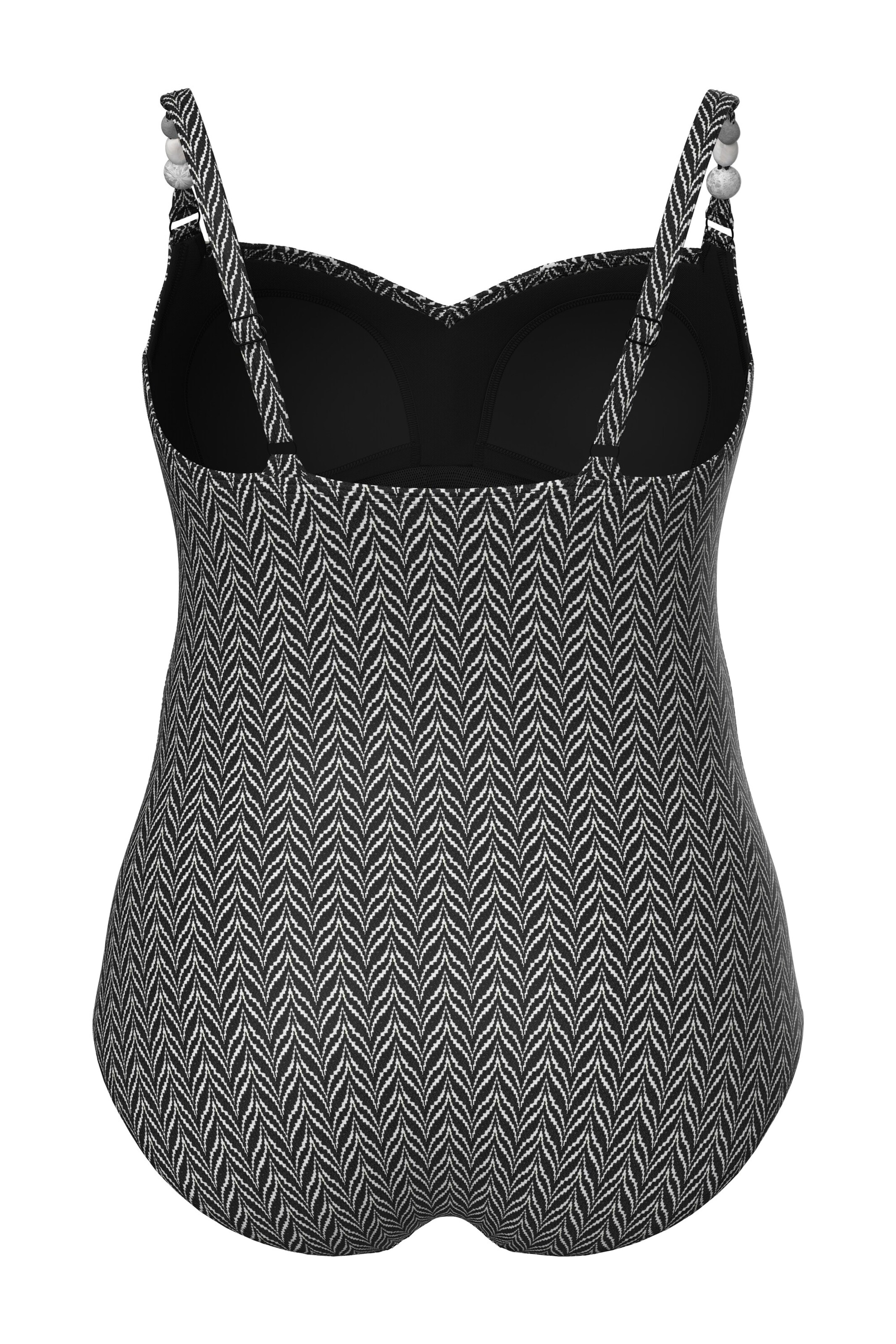 Ulla Popken Bustier Badpak in Zwart