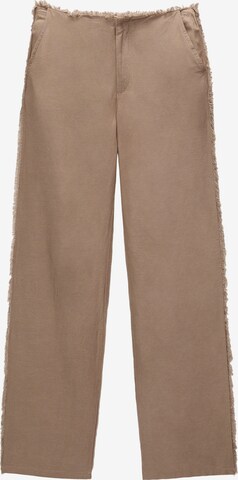 Pull&Bear Wide leg Pants in Brown: front