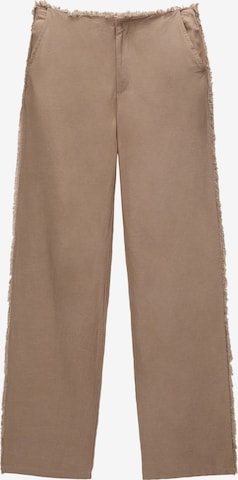 Wide Leg Pantalon Pull&Bear en marron : devant