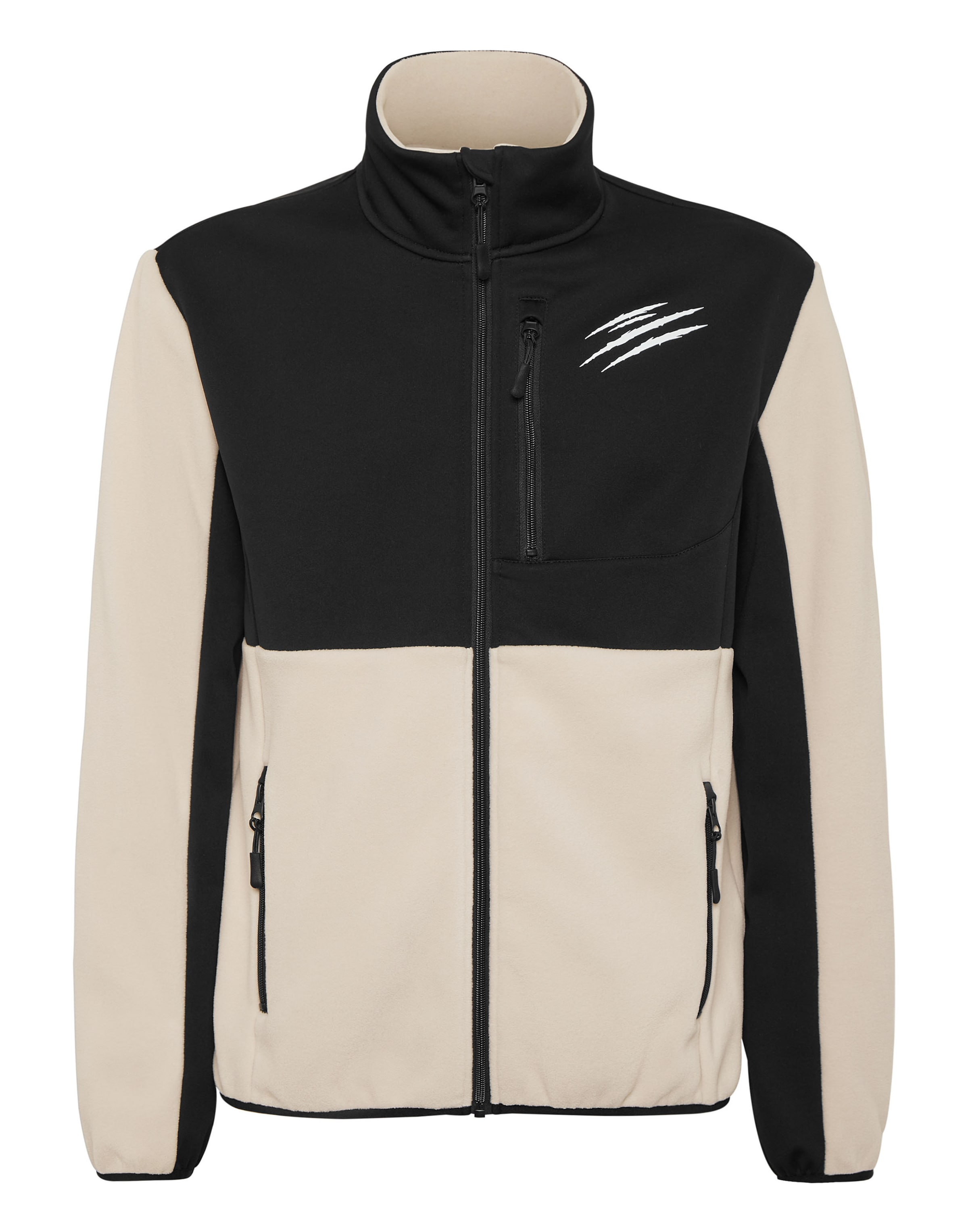 Plein Sport Funktionele fleece-jas in Beige: voorkant