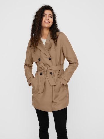 VERO MODA Between-Seasons Coat 'Celeste' in Brown: front