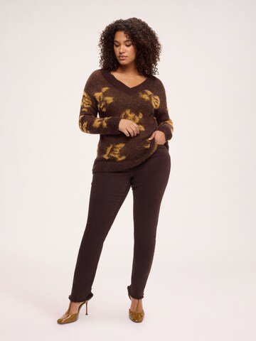 Fiorella Rubino Skinny Broek in Bruin