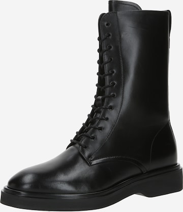 Ghete cu șireturi de la Calvin Klein pe negru: față