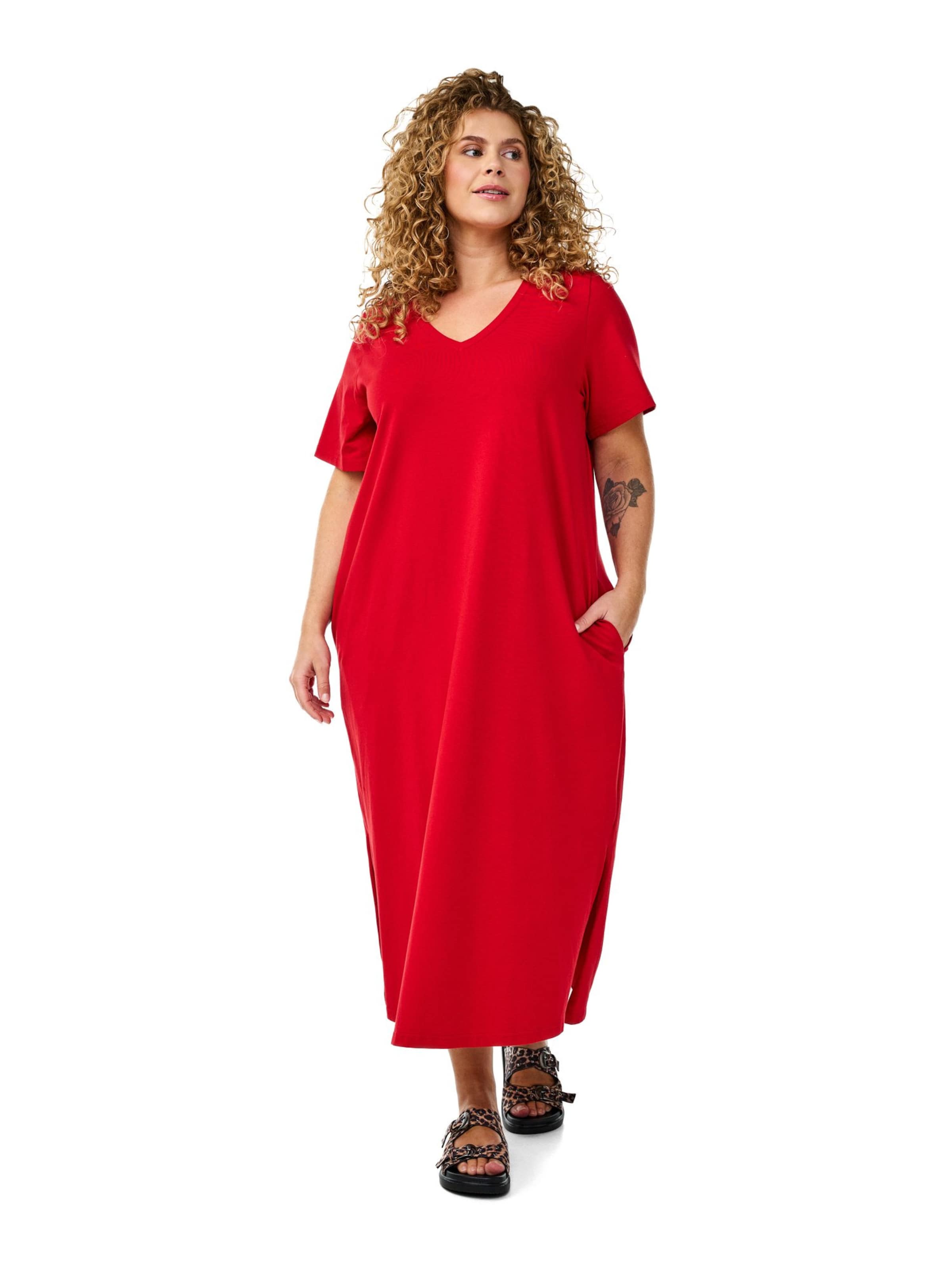 Zizzi Kleid 'Vdorit' in Rot: Vorderseite