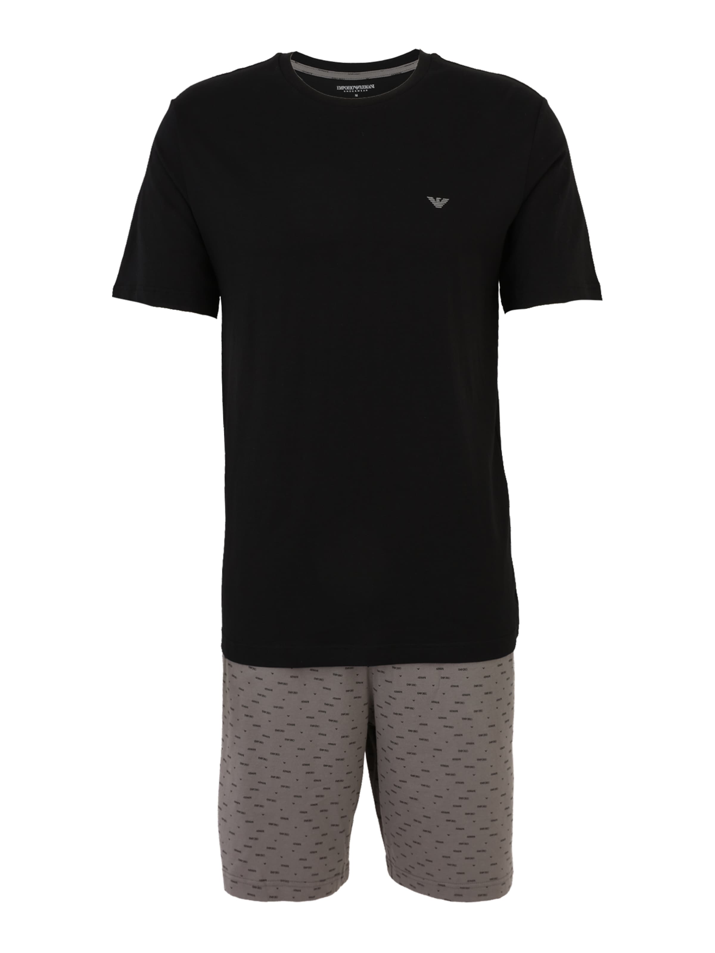 Emporio Armani Къса пижама в черно: отпред