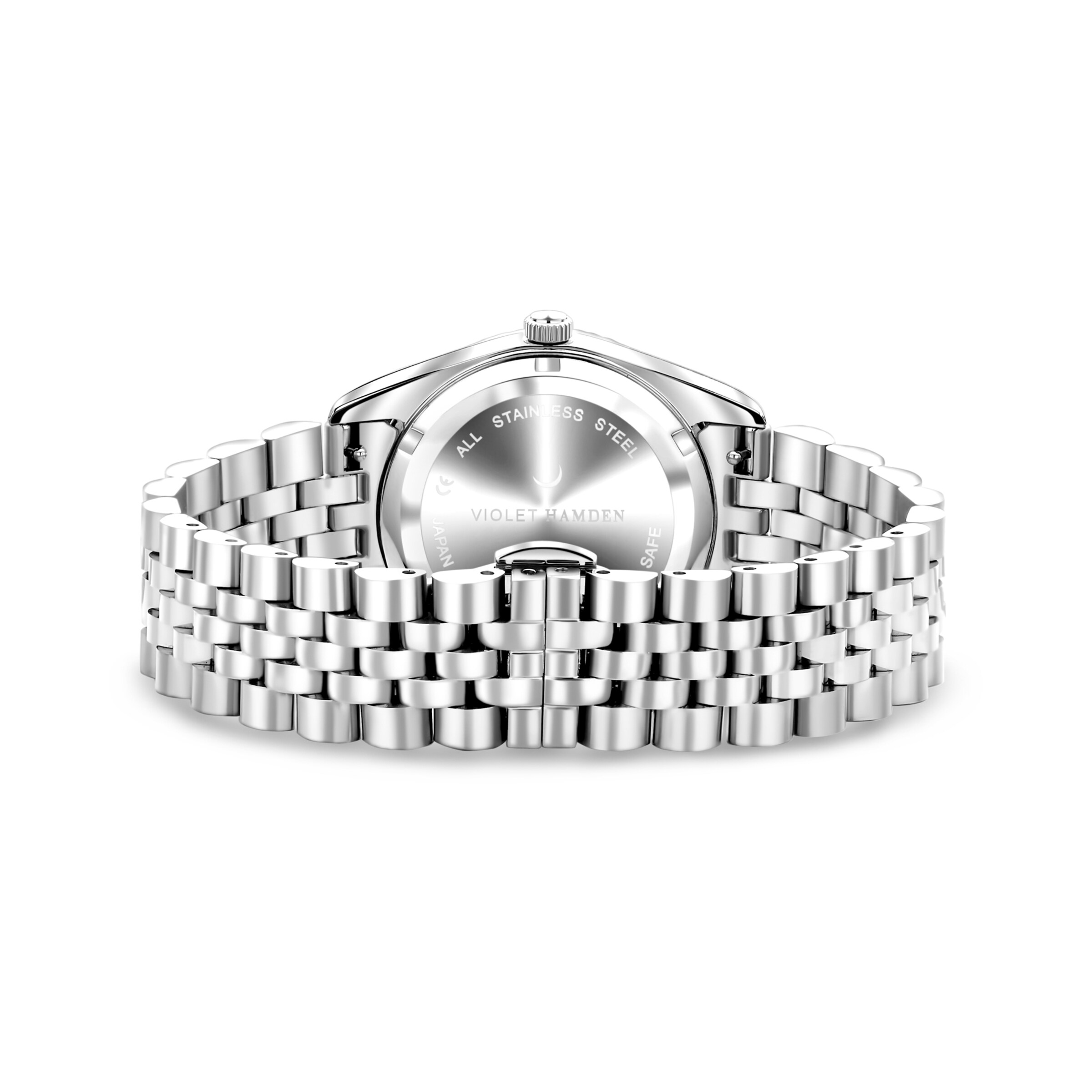 Montre à affichage analogique Violet Hamden en argent