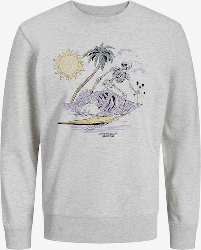 JACK & JONES Sweatshirt 'ZION' in de kleur Geel / Grijs gemêleerd / Groen / Wit, Productweergave