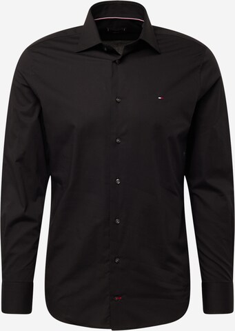 TOMMY HILFIGER - Camisa clássica 'FLEX' em preto: frente