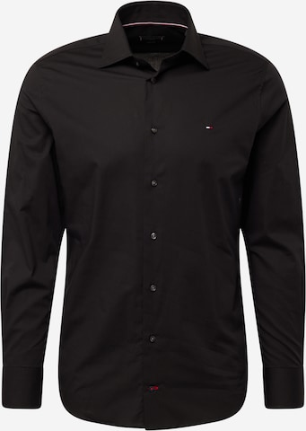 TOMMY HILFIGER Koszula biznesowa 'FLEX' w kolorze czarny: przód