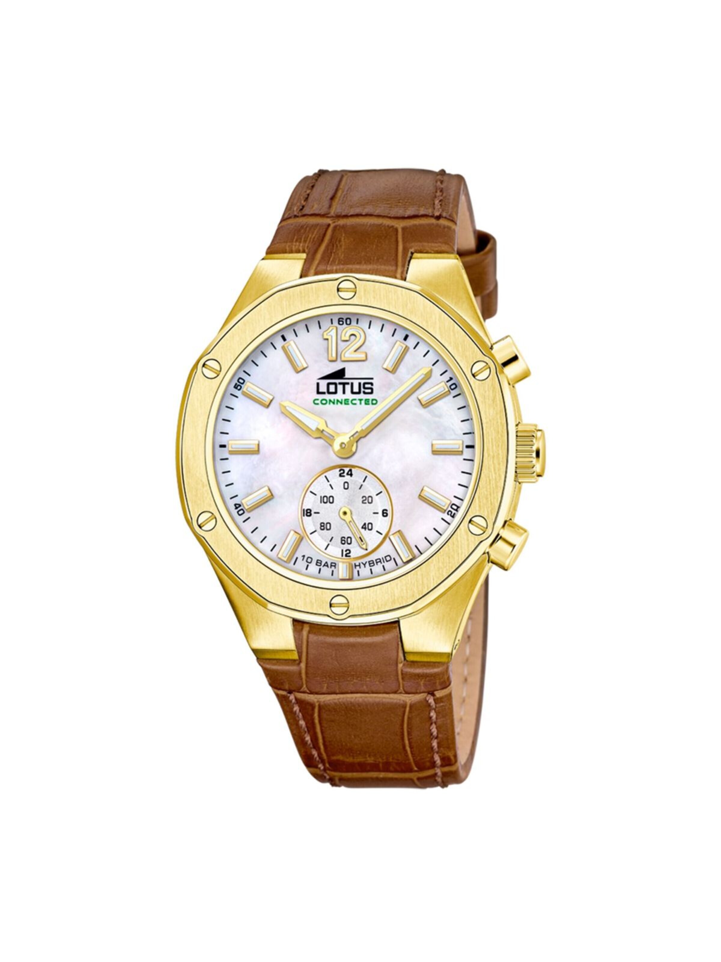 Lotus Analoog horloge in Bruin: voorkant