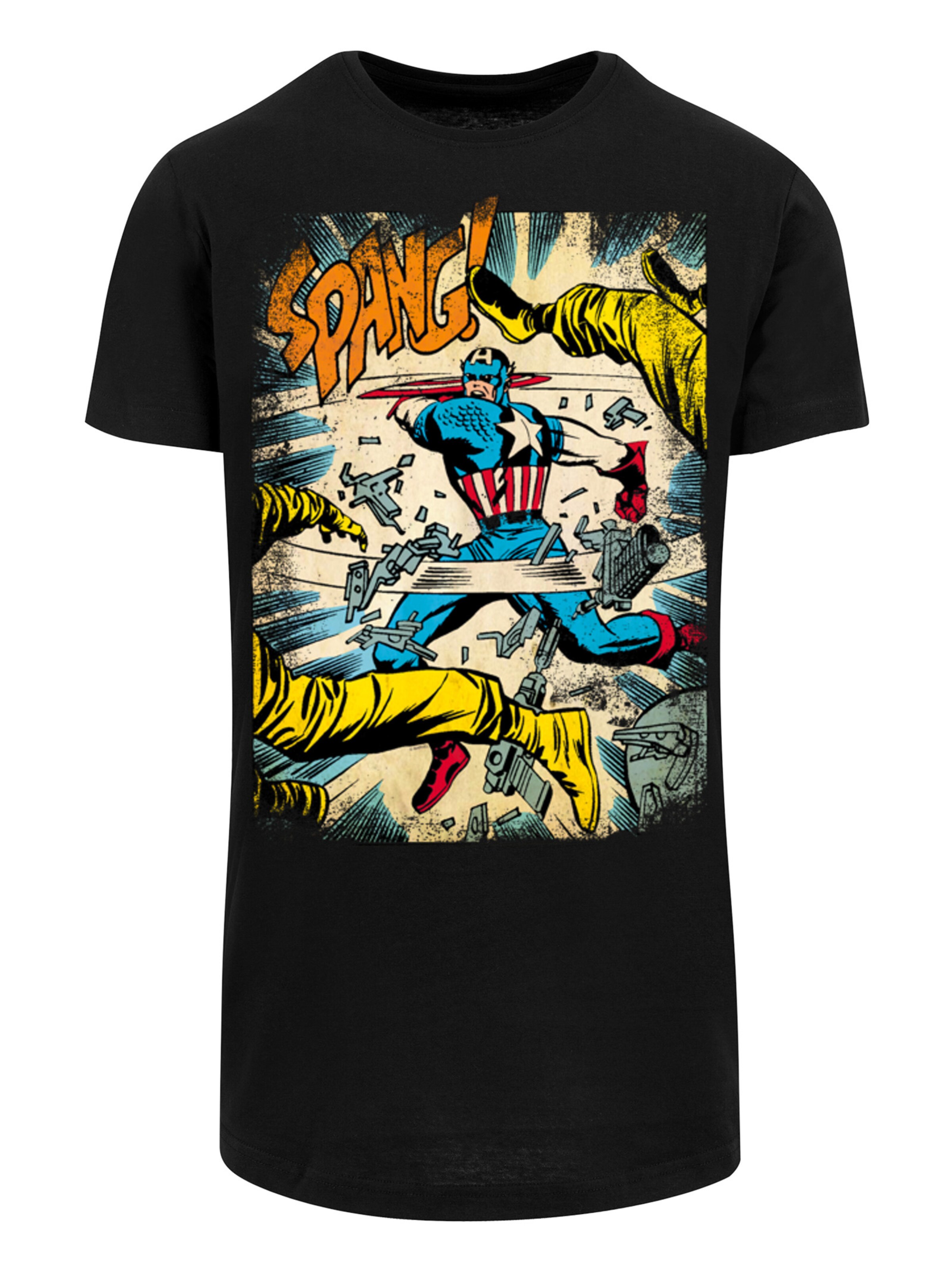 F4NT4STIC Shirt 'Marvel Captain America Spang' in Black: front