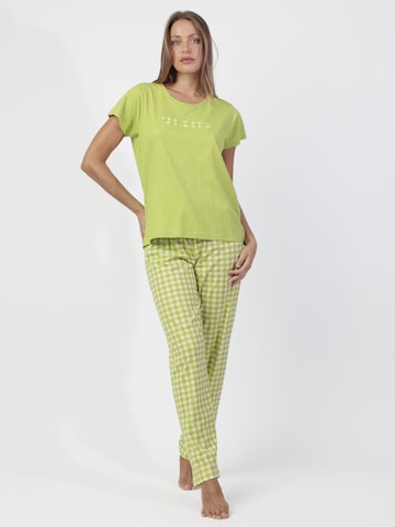 admas - Pijama 'ADMAS Pijama Manga Corta Vichy Mood para Mujer' en verde: frente