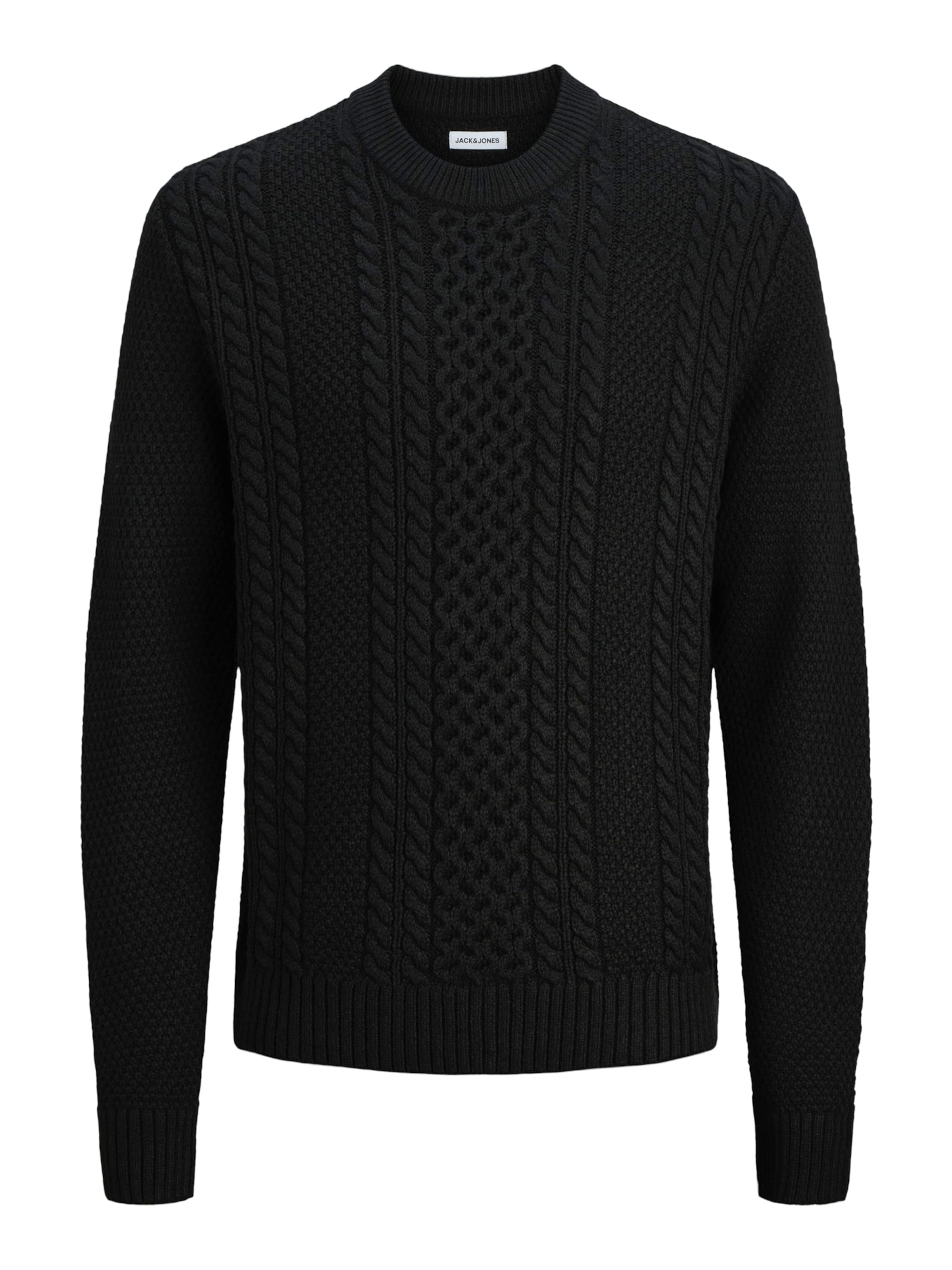 JACK & JONES Πουλόβερ 'PAUL' σε μαύρο: μπροστά