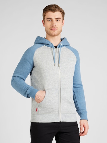 Superdry Zip-Up Hoodie 'Essential' in Grey: front