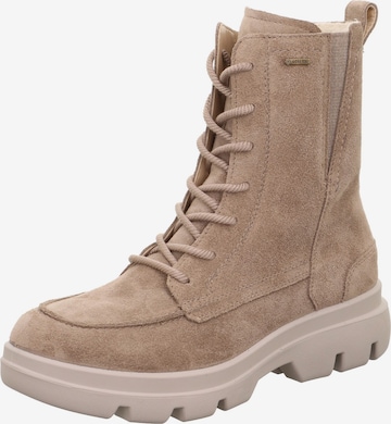 Legero Lace-Up Ankle Boots in Beige: front