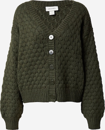 Monki Knit Cardigan in Green: front