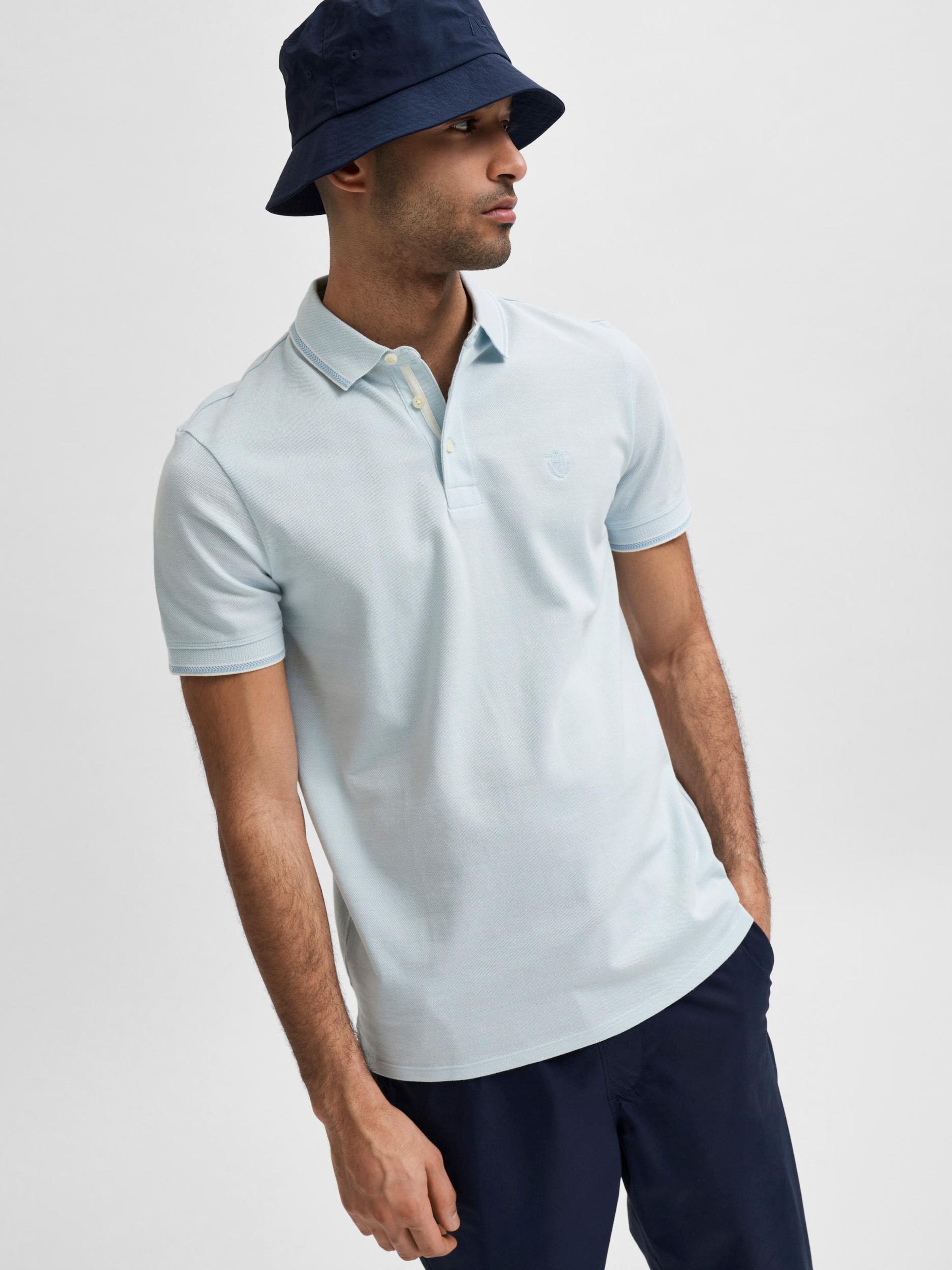 Männer Shirts SELECTED HOMME Polo 'Twist' in Opal - DW16520