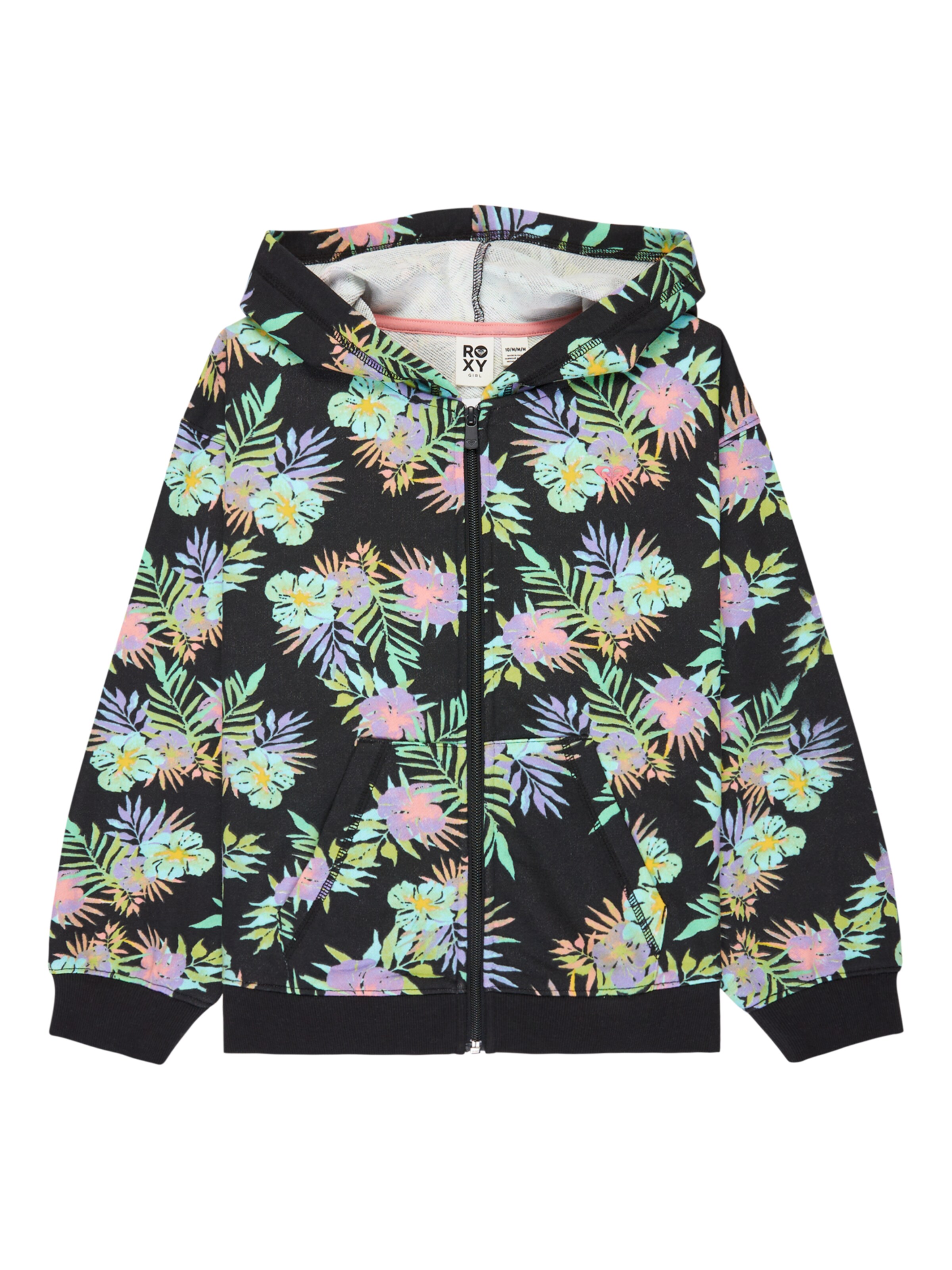 ROXY Zip-Up Hoodie 'Twenty Five Miles' in Black: front