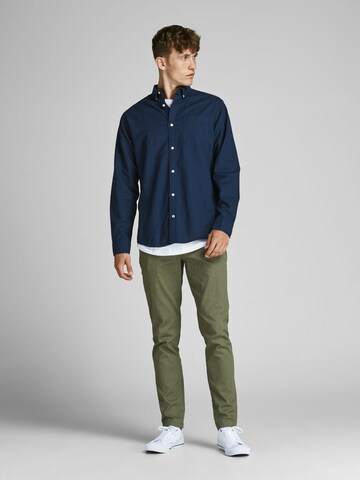 Coupe slim Chemise 'Oxford' JACK & JONES en bleu