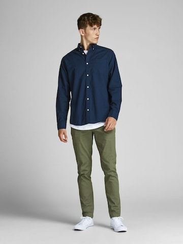 JACK & JONES Slim Fit Skjorte 'Oxford' i blå