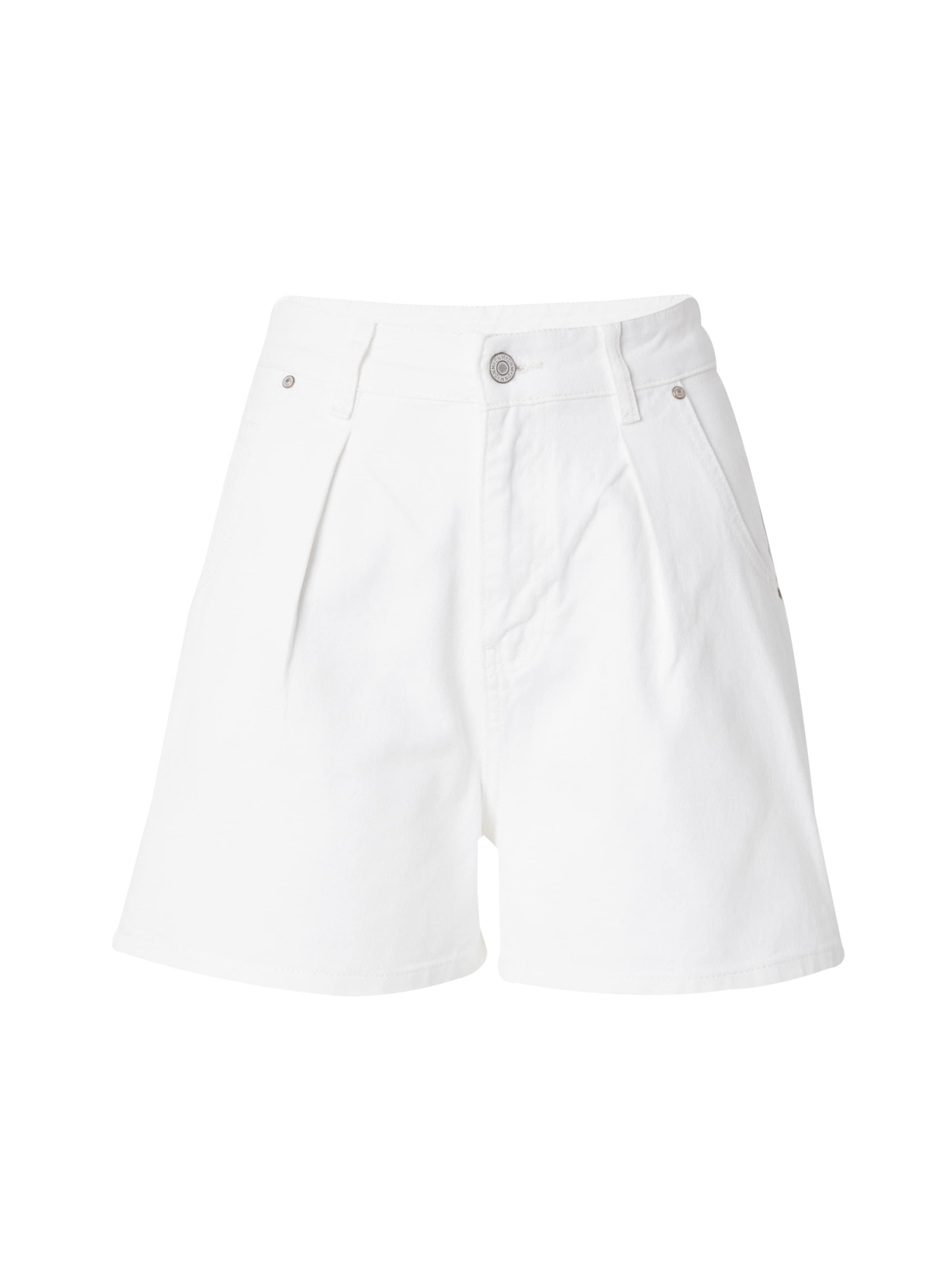 Trendyol - regular Pantalón vaquero plisado en blanco: frente
