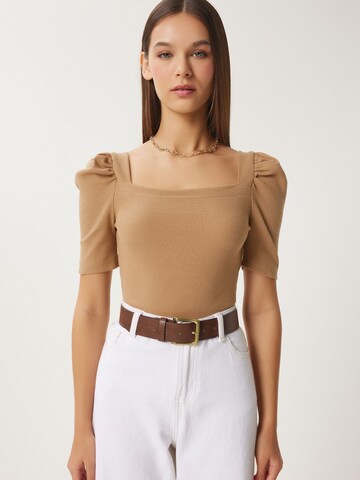 T-shirt Happiness İstanbul en marron