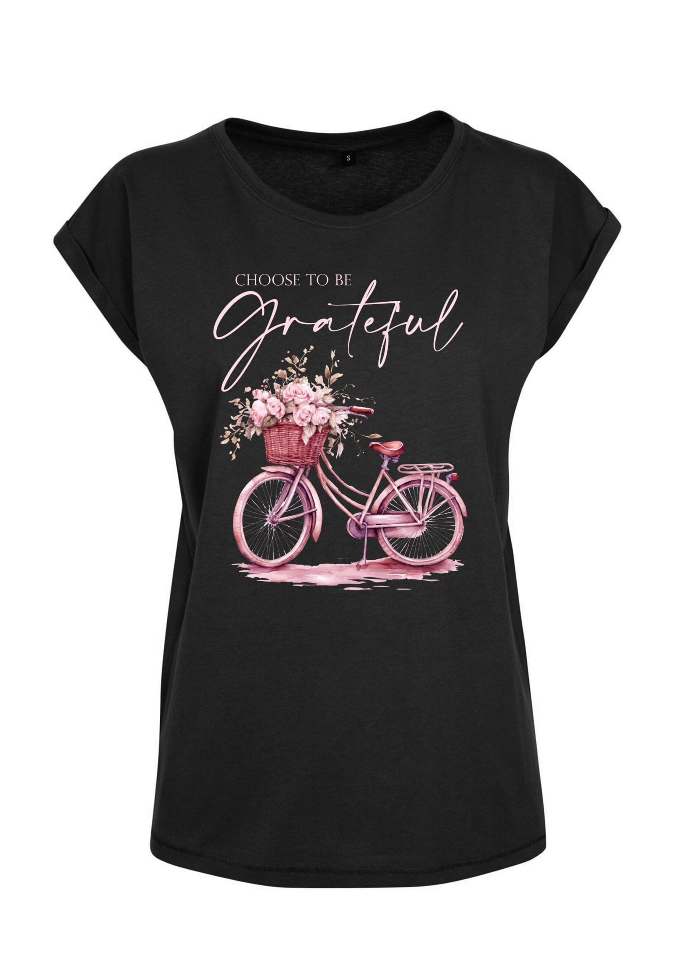 Cloud5ive Shirt 'Grateful/Bike01' in Black: front