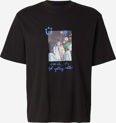 Marškinėliai 'Nugobeam' iš HUGO, spalva – šviesiai mėlyna / rožių spalva / juoda / balta, Prekių apžvalga