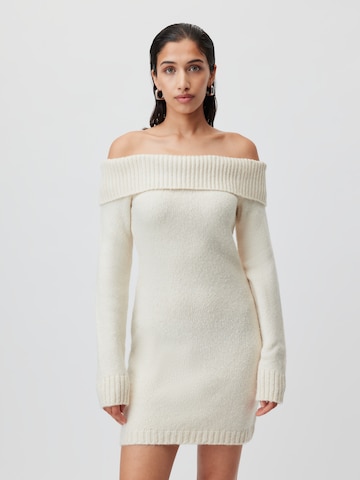 LeGer by Lena Gercke Knitted dress 'Felice' in Beige: front