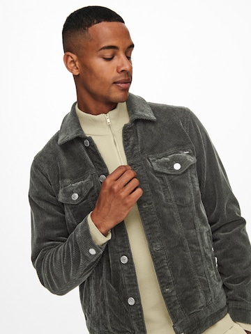 Only & Sons Between-Season Jacket 'Coin' in Grey